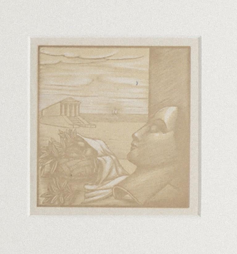 Recalling Greece - Original Woodcut - 20th Century