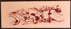 Reclined Nude - Original Woodcut - 20th century