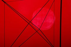 Red Cube, Abstract Geometric Screenprint by Gerald Marks