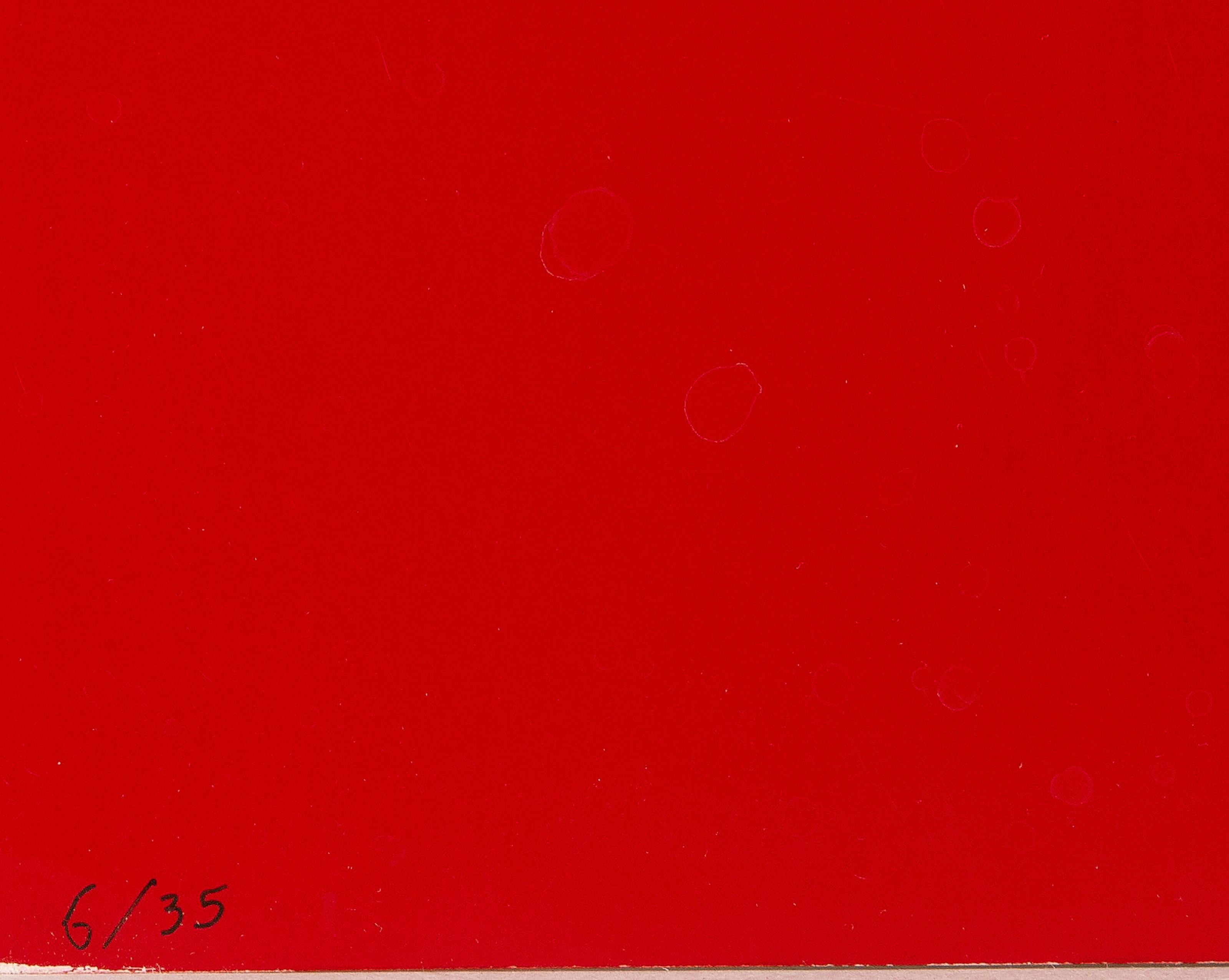 Red Cube, Abstract Geometric Screenprint by Gerald Marks For Sale 2