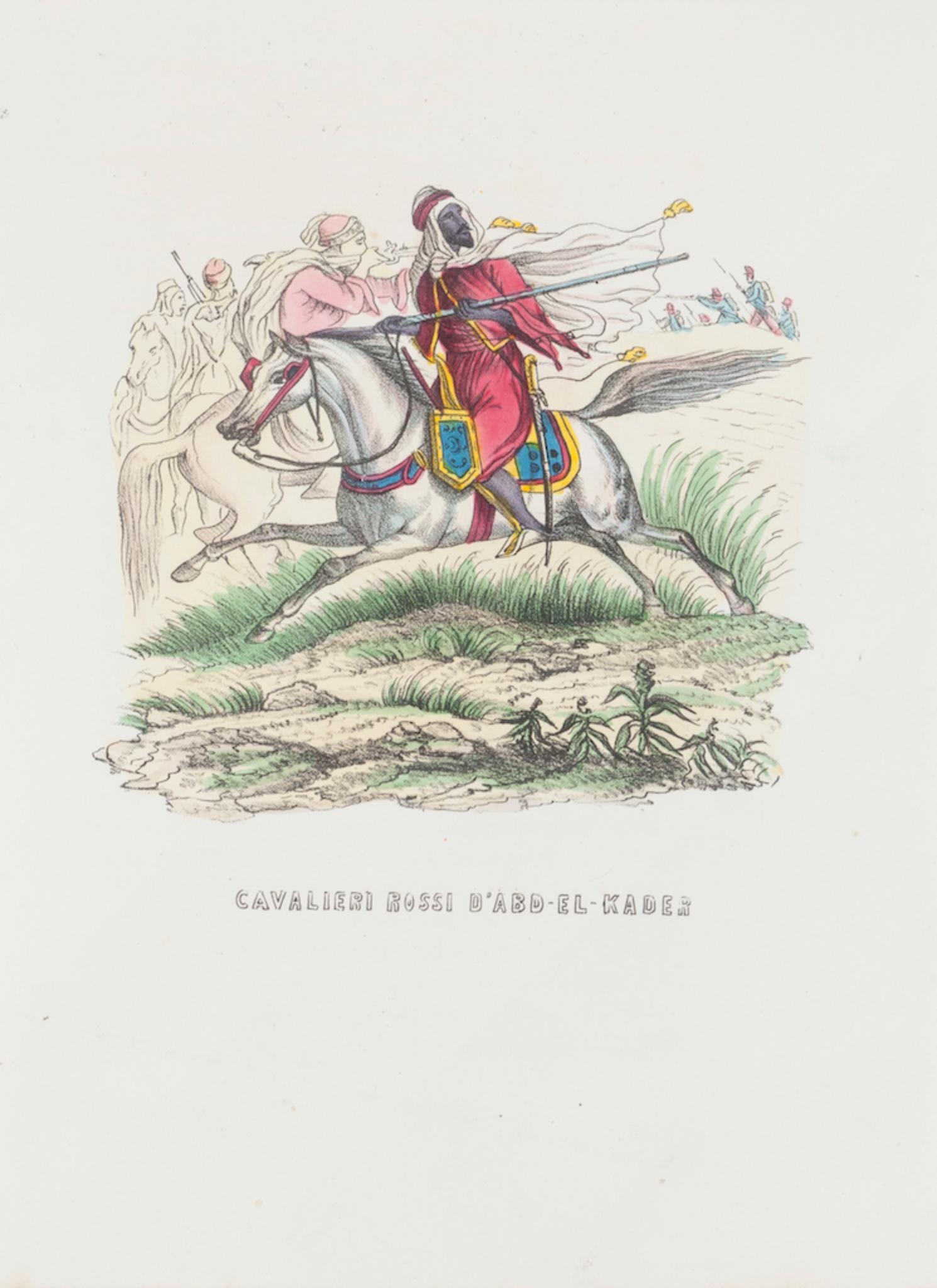 Unknown Figurative Print - Red Knights of D'Abd-el-kader - Lithograph - 1846