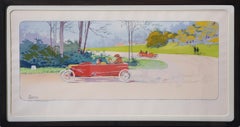Antique Red Racing Car.