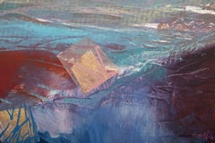 Reflection I, Monoprint abstrait et techniques mixtes de Manuel Rodriguez Jr.