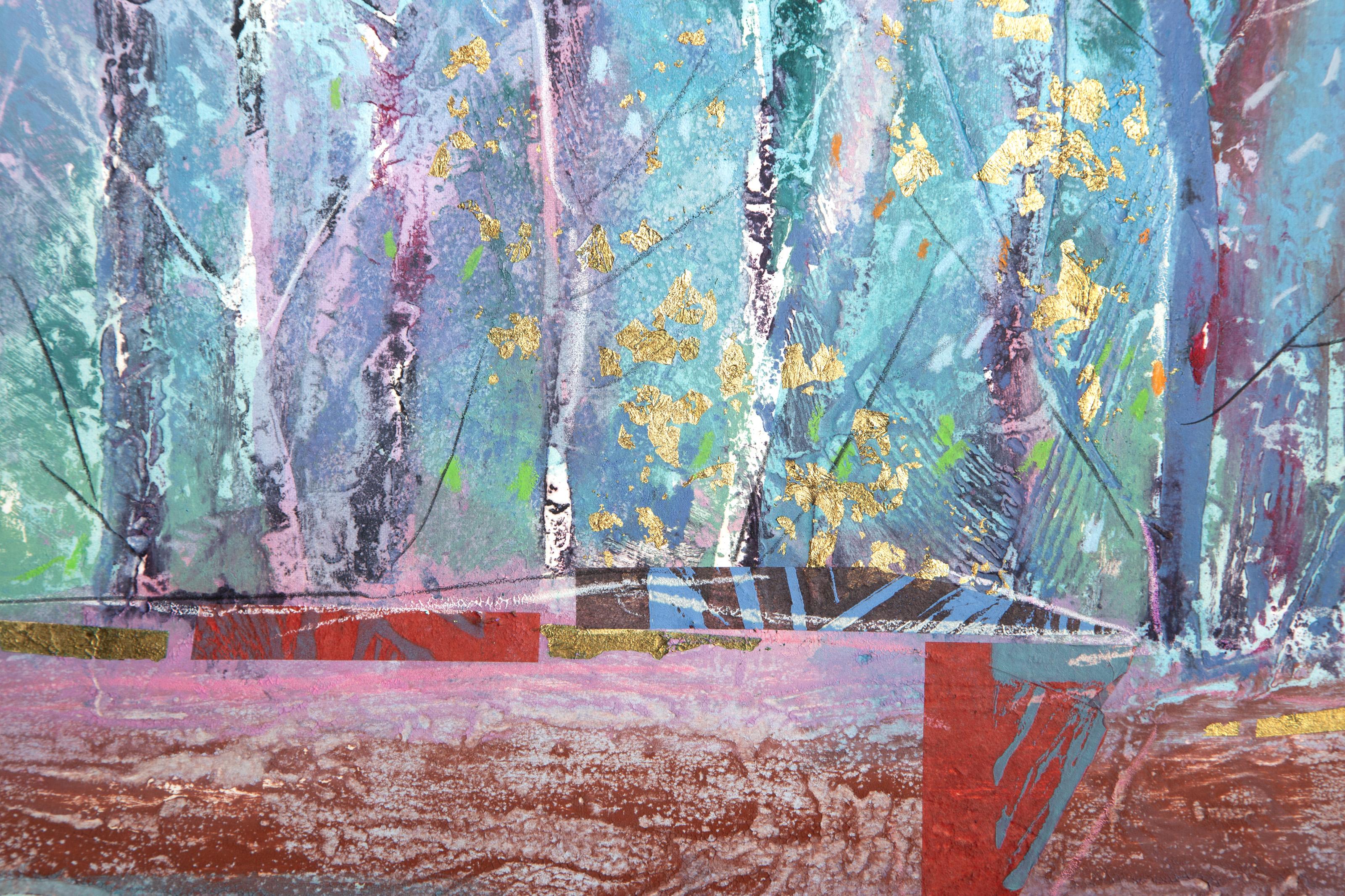 Reflection, Monoprint and Mixed Media Print by Manuel Rodriguez Jr. For Sale 1