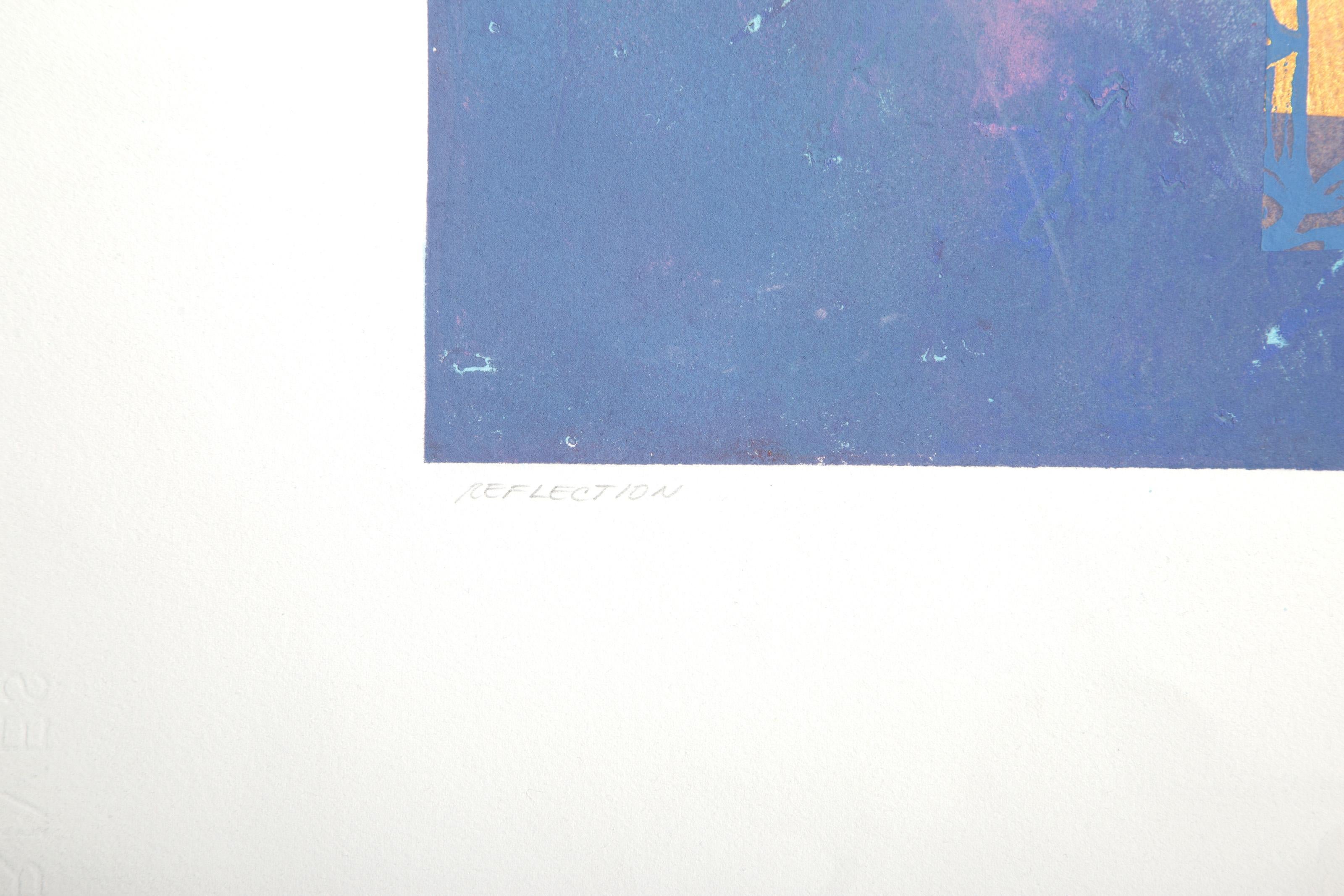 Reflection, Monoprint and Mixed Media Print by Manuel Rodriguez Jr. For Sale 3