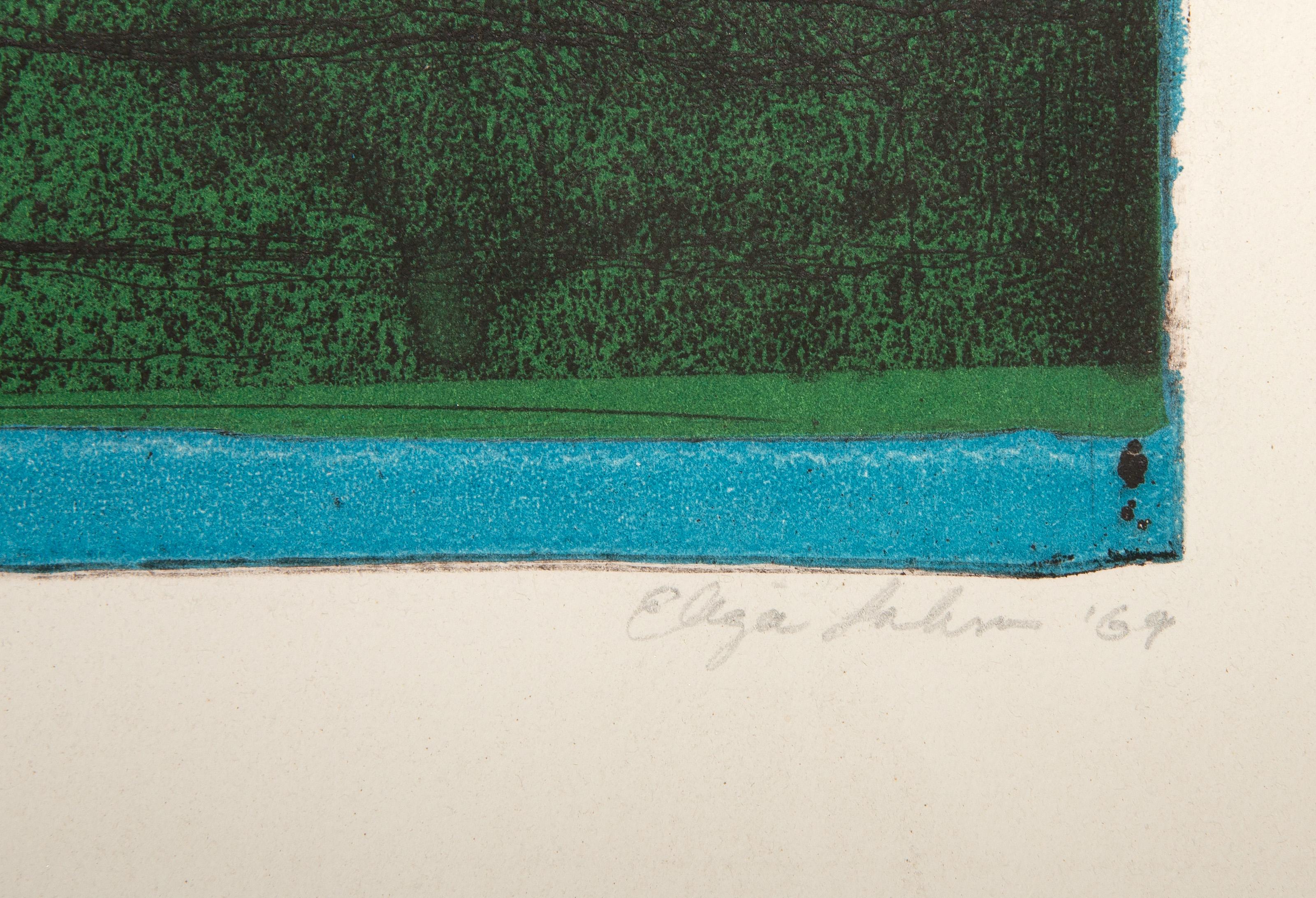 Reinhard Stair Builds a House, Contemporary Etching and Aquatint - Black Abstract Print by Unknown
