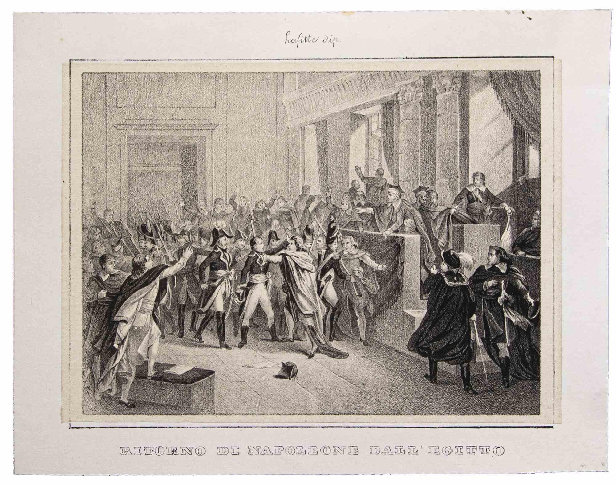 Il ritorno di Napoleone dall'Egitto - Litografia - XIX secolo - Print di Unknown