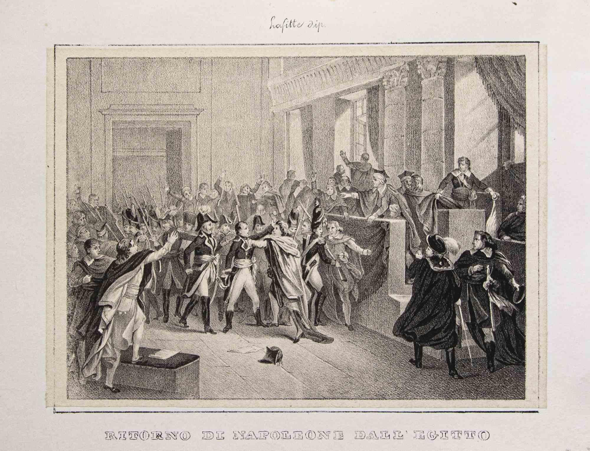 Rückkehr Napoleons aus Ägypten - Lithographie - 19. Jahrhundert