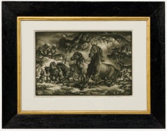 Used Reynold Henry Weidnaar (1915-1985) -  Mezzotint, Grain Threshers, Old Mexico