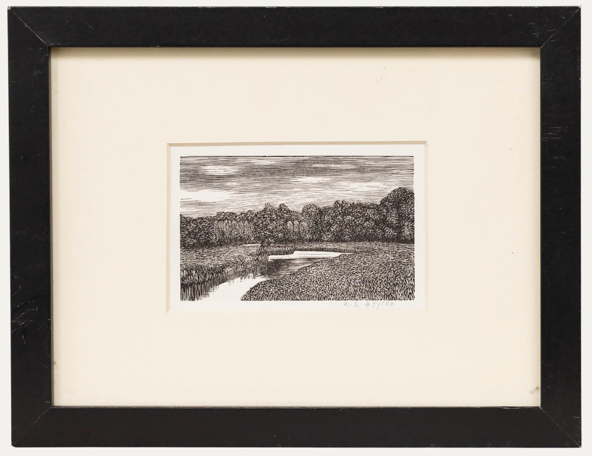 Reynolds Stone (1909-1979) - Fine 20th Century Wood Engraving, The River Ebble