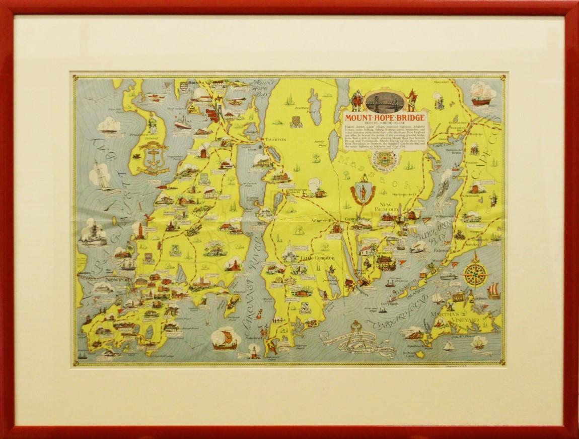 "Rhode Island Map, 1933" - Print by Unknown