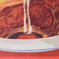 Rib of beef Bovril Bisto red original vintage poster