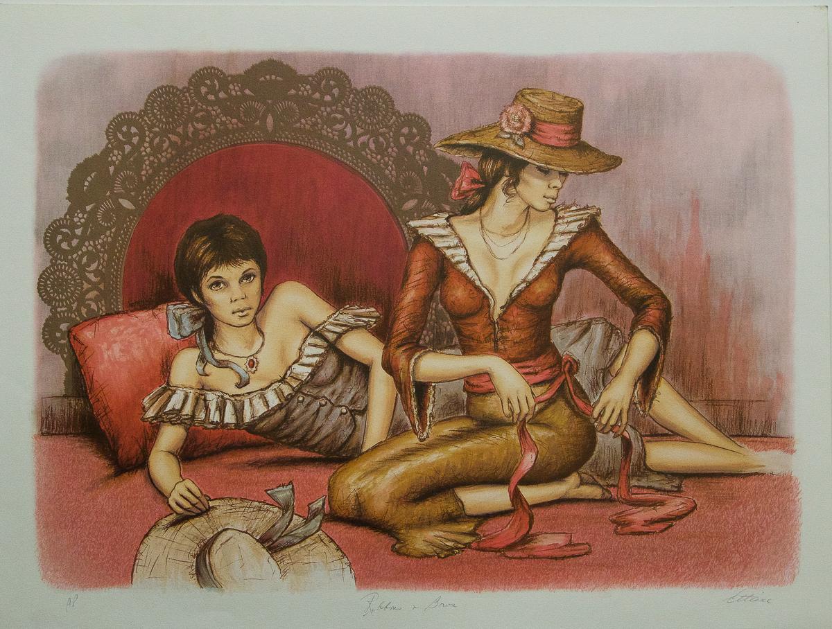 Unknown Nude Print - "Ribbons and Bows" by Ineligible Artist, Artist Hand Signed. 
