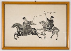 Antique Riders - Woodcut Early 20th Century