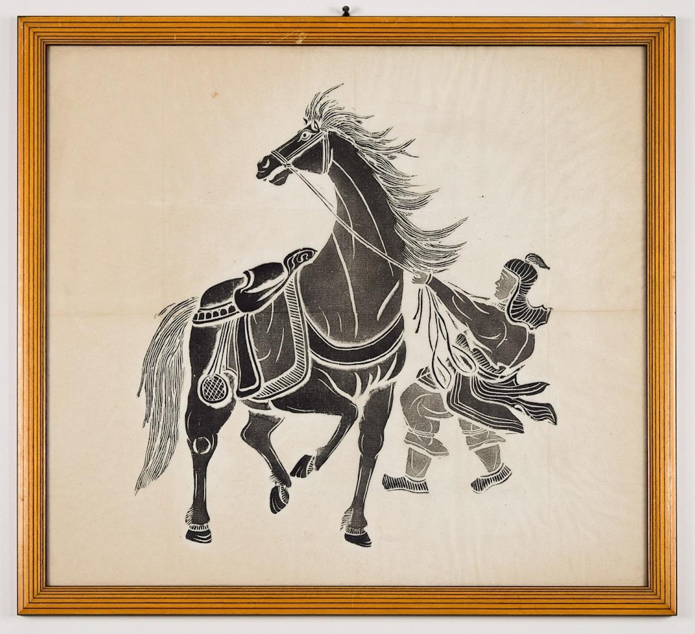Riders - Woodcut Early 20th Century