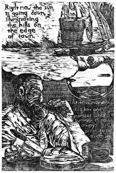 Right Now The Sun, Woodblock Print by Daniel Duford, 2013