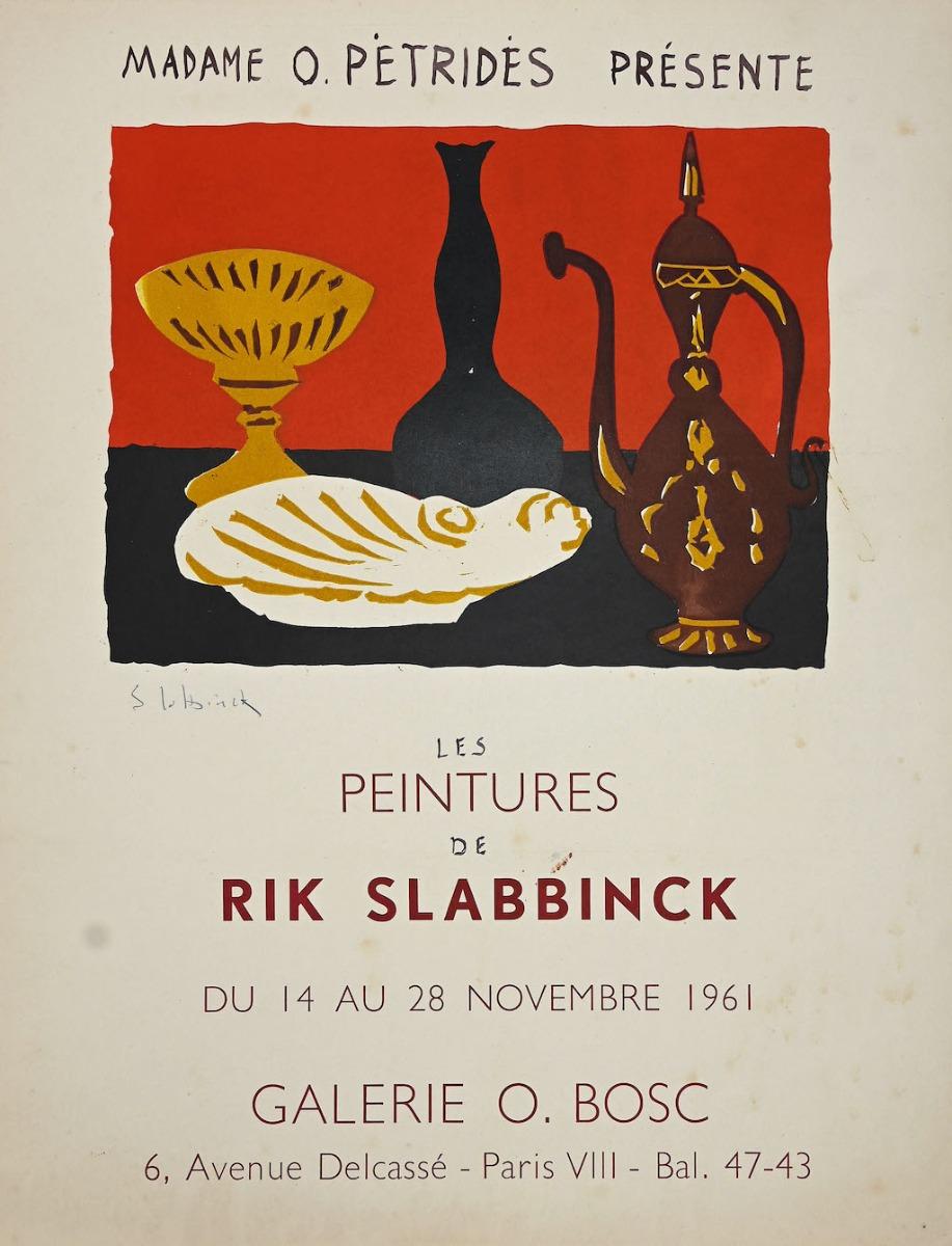 Unknown Still-Life Print – Rik Slabbinck - Original Vintage-Plakat - 1961