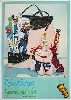 Robert Benson . Poster, Agarahsgalleriet, Bastad, Sweden, 1984, 64.5x45 cm
