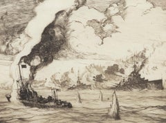 Robert Henry Smith (fl.1906-1930) - Framed Etching, A Naval Engagement