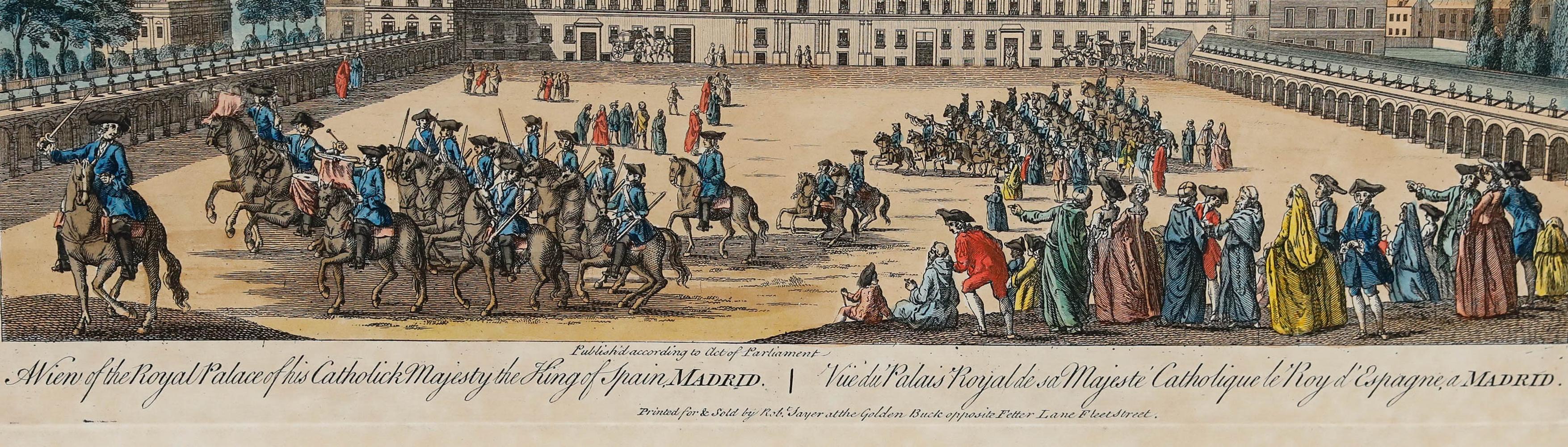 Robert Sayer (1725-1794) - Kupferstich aus dem 18. Jahrhundert, Blick auf den königlichen Palast (Beige), Landscape Print, von Unknown