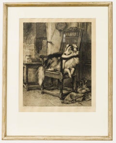 Robert Walker MacBeth after Briton Riviere - 1900 Etching, Here Boy