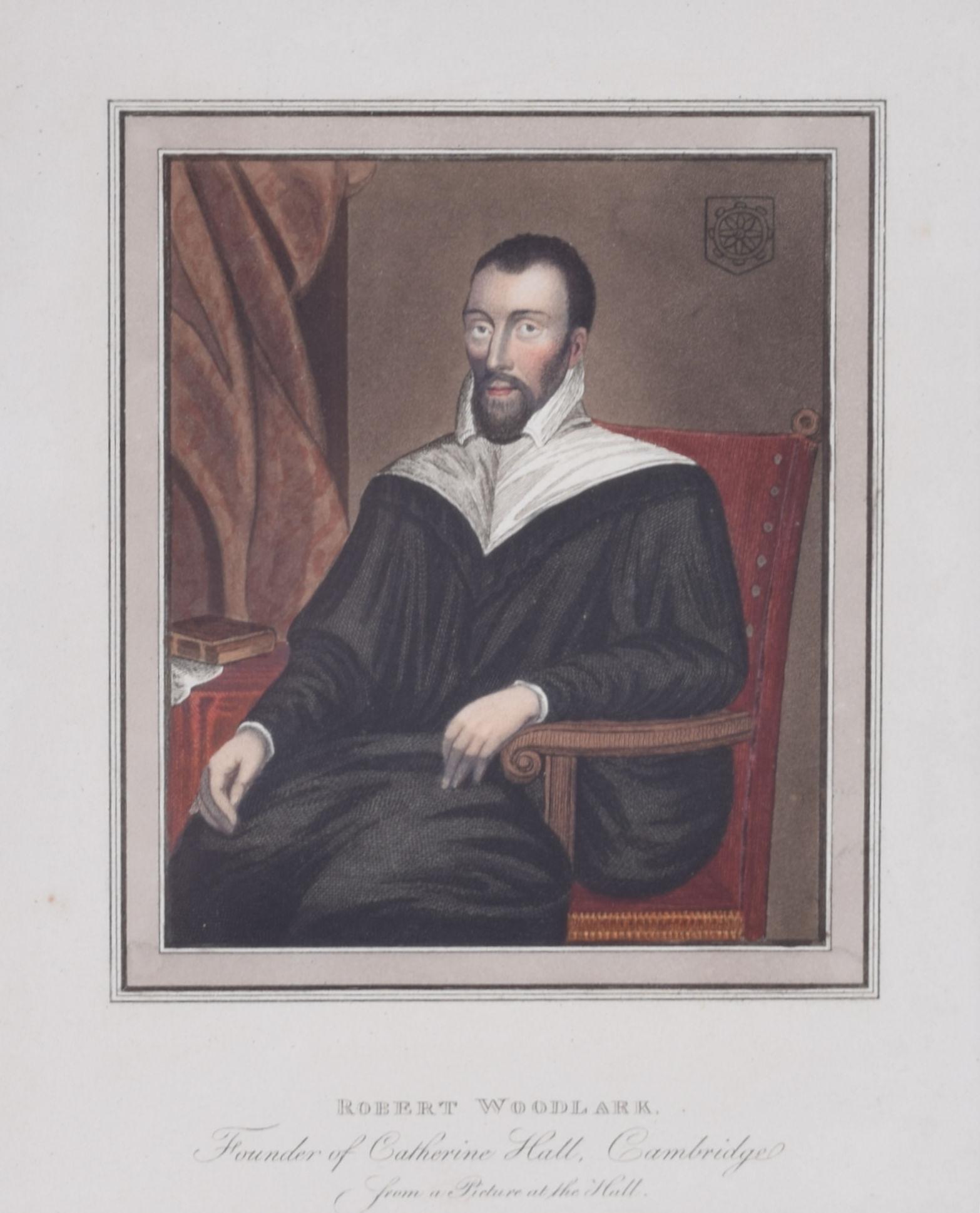 Robert Woodlark, St Catharine's College, Cambridge founder engravings - Print by Unknown
