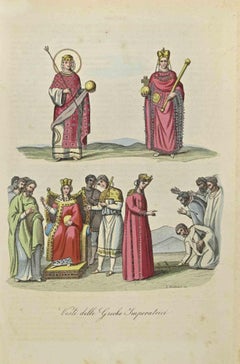 Robes des impératrices grecques - Lithographie - 1862