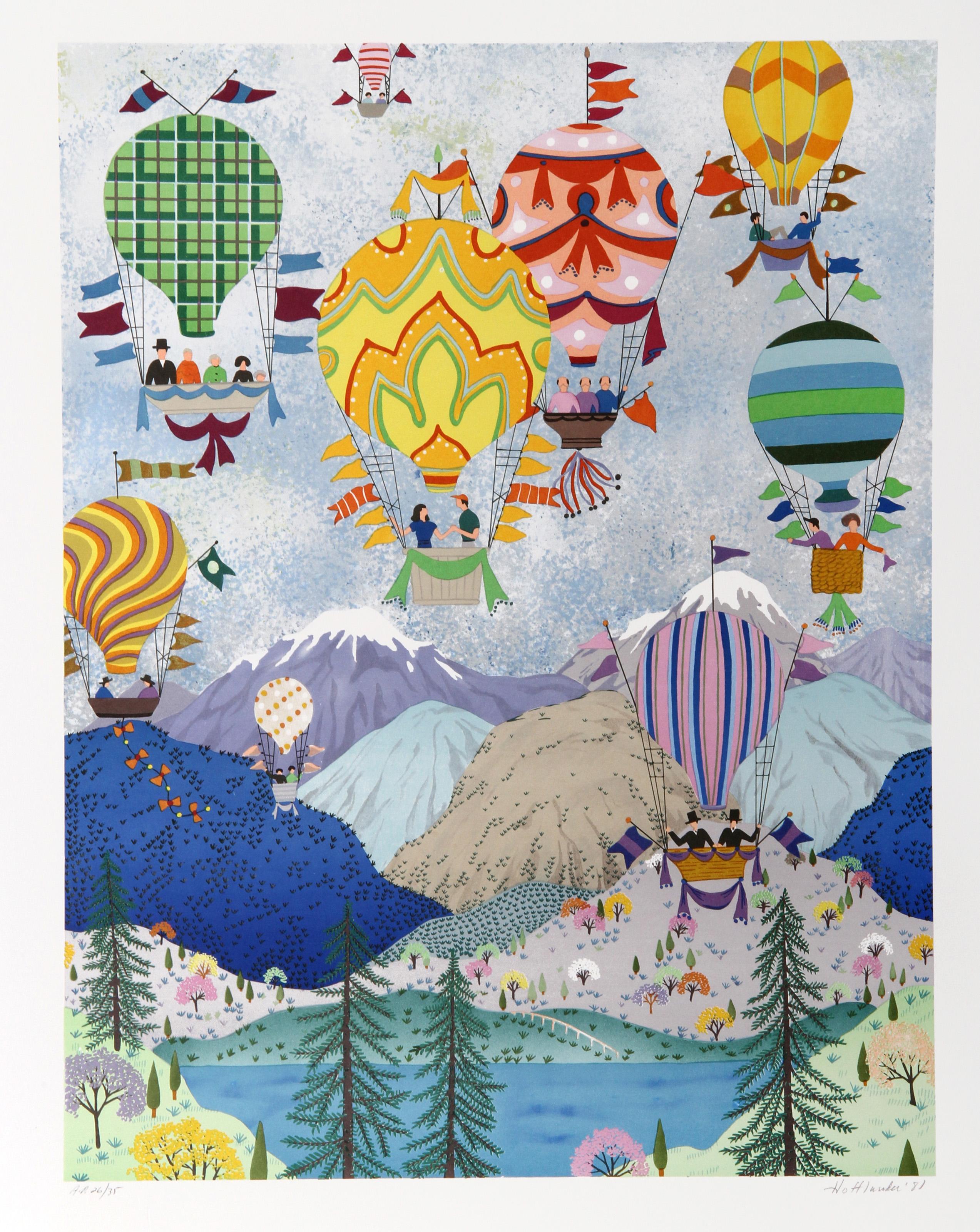 Ballons des Rocheuses, sérigraphie d'art populaire de Jack Hofflander