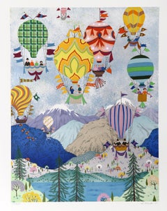 Rocky Mountain Ballons, Volkskunst-Raumteiler von Jack Hofflander