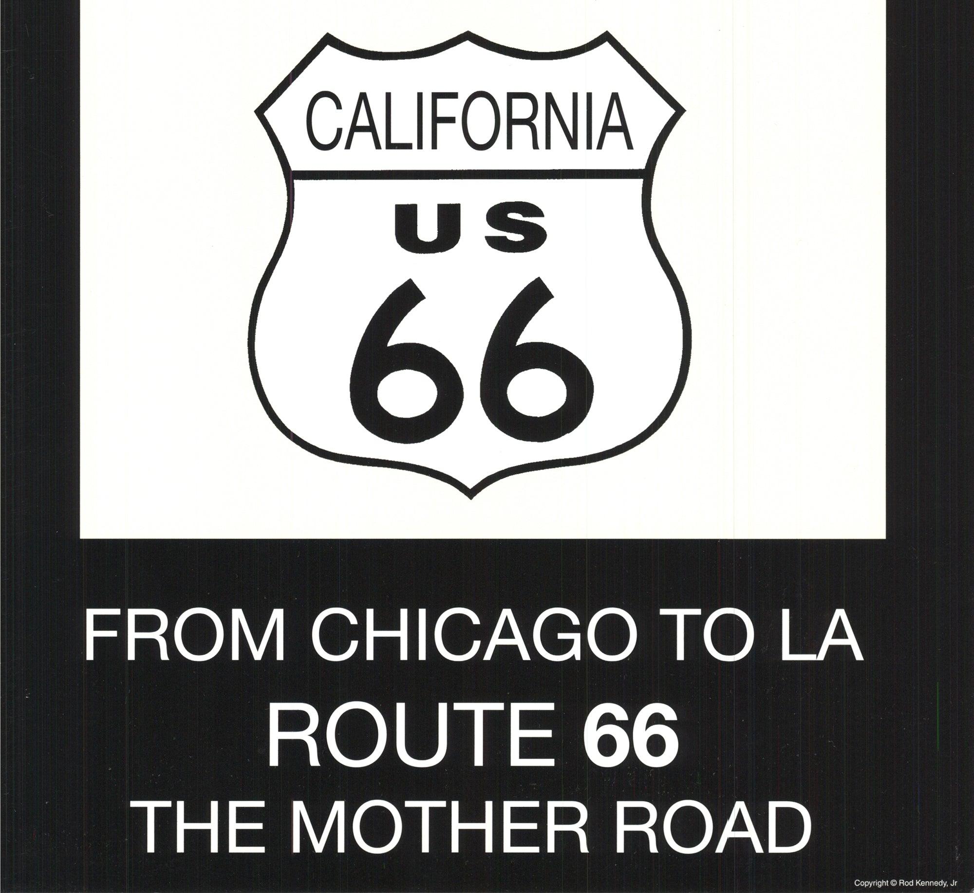 Rod Kennedy „Route 66 (Schwarz wtih elfenbeinfarben)“ 1995- Poster im Angebot 2