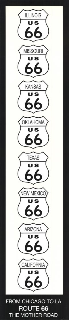 Rod Kennedy 'Route 66 (Black wtih Ivory)' 1995- Poster
