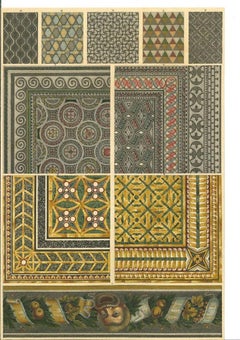 Roman Decorative Motifs -Vintage Chromolithograph - Early 20th Century