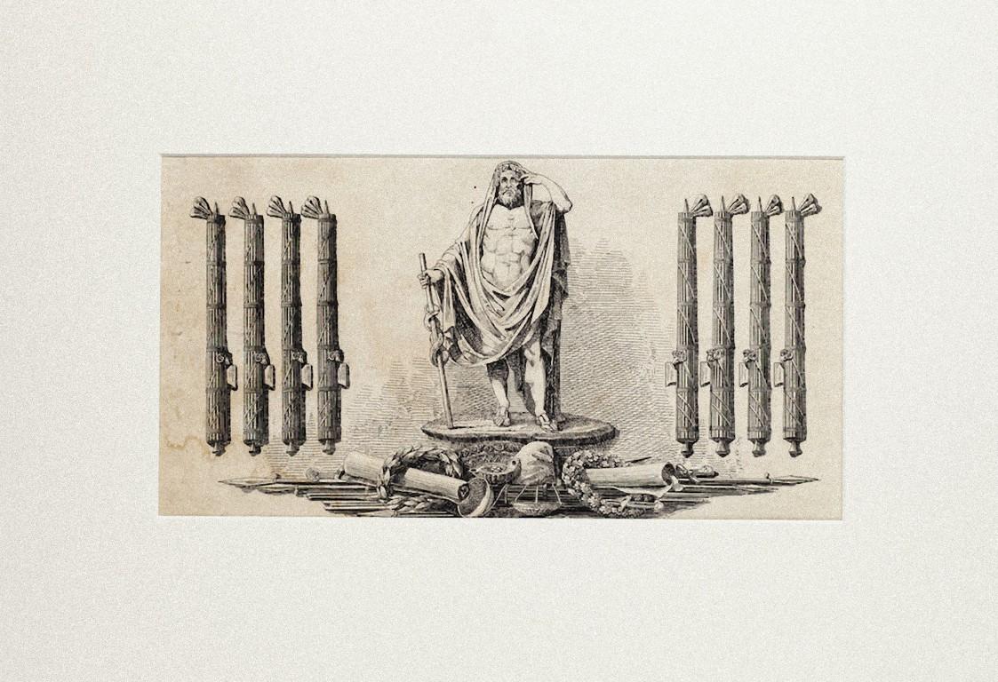 Unknown Figurative Print - Roman Statue - Etching On Paper - 1850