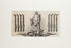 Antique Roman Statue - Etching On Paper - 1850