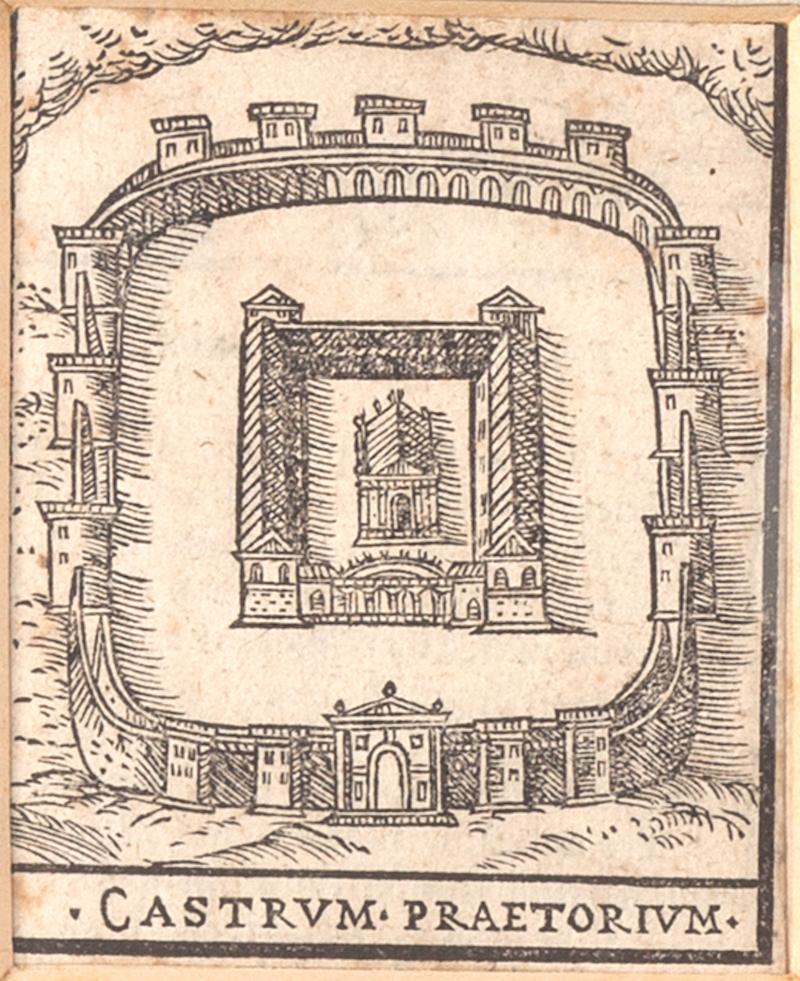 Unknown Figurative Print - Rome, Castrum Praetorium - Original Etching  - 16th Century