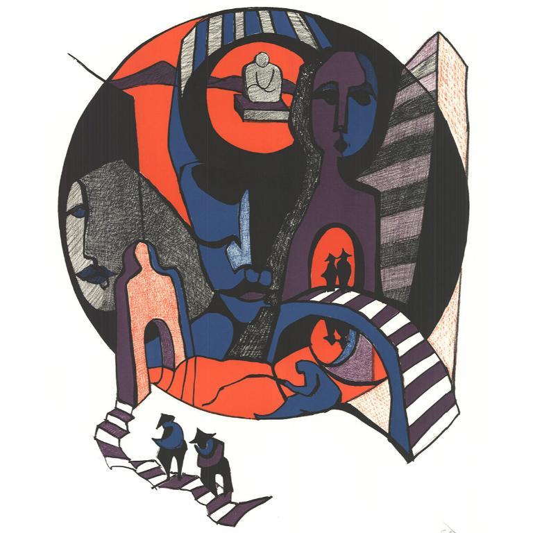 Ronald Satok 'Septology I' 1972- Lithograph- Signed For Sale 1
