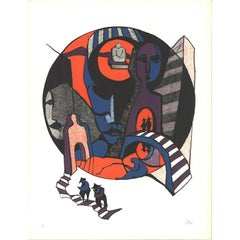 Ronald Satok 'Septology I' 1972- Litografia- Firmato