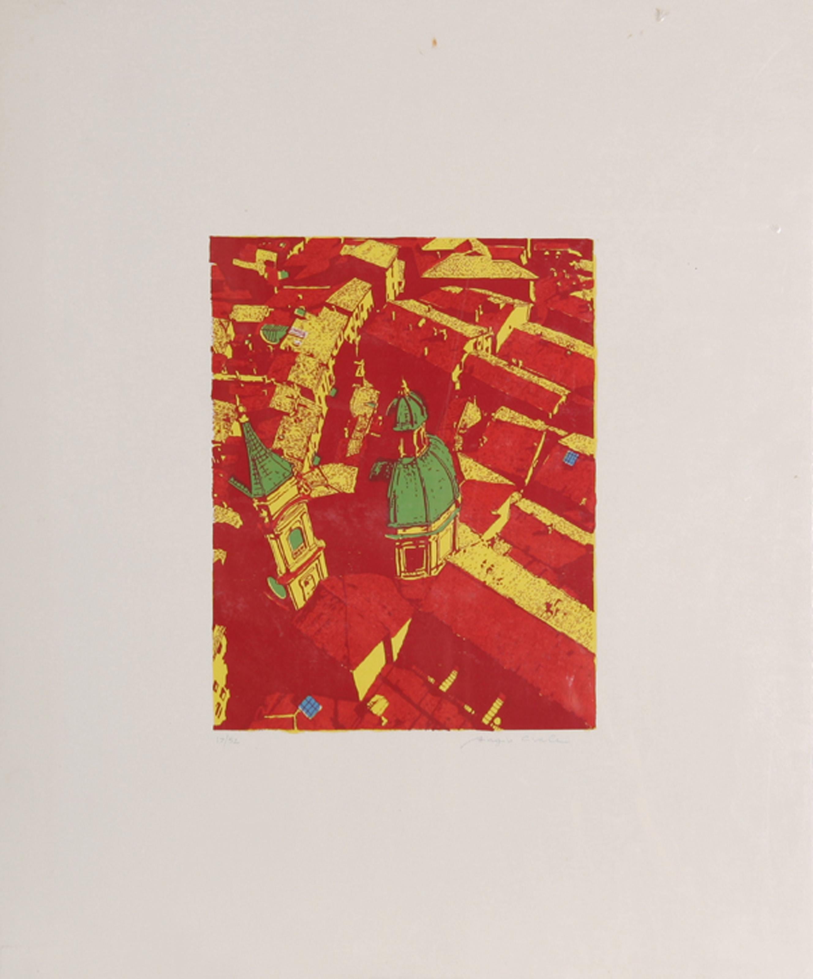 Roofs of Bologna (Red), Modern Screenprint by Biagio Civale - Print by Unknown