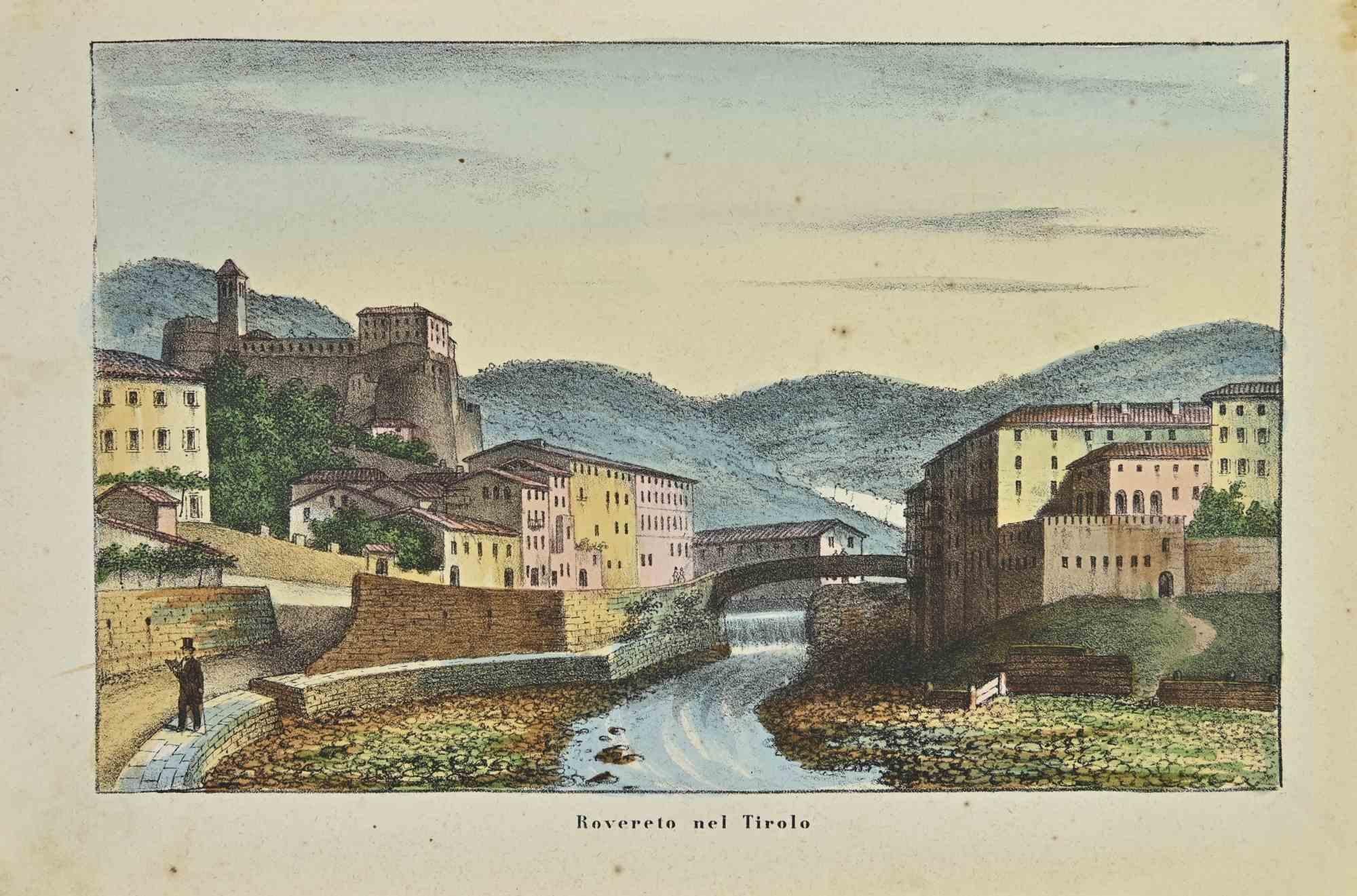 Unknown Figurative Print – Roveroto in Tirol – Lithographie – 1862