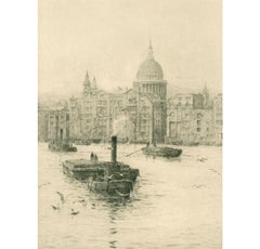 Rowland Langmaid (1897-1956)  - Early 20th Century Etching, View of St Paul's