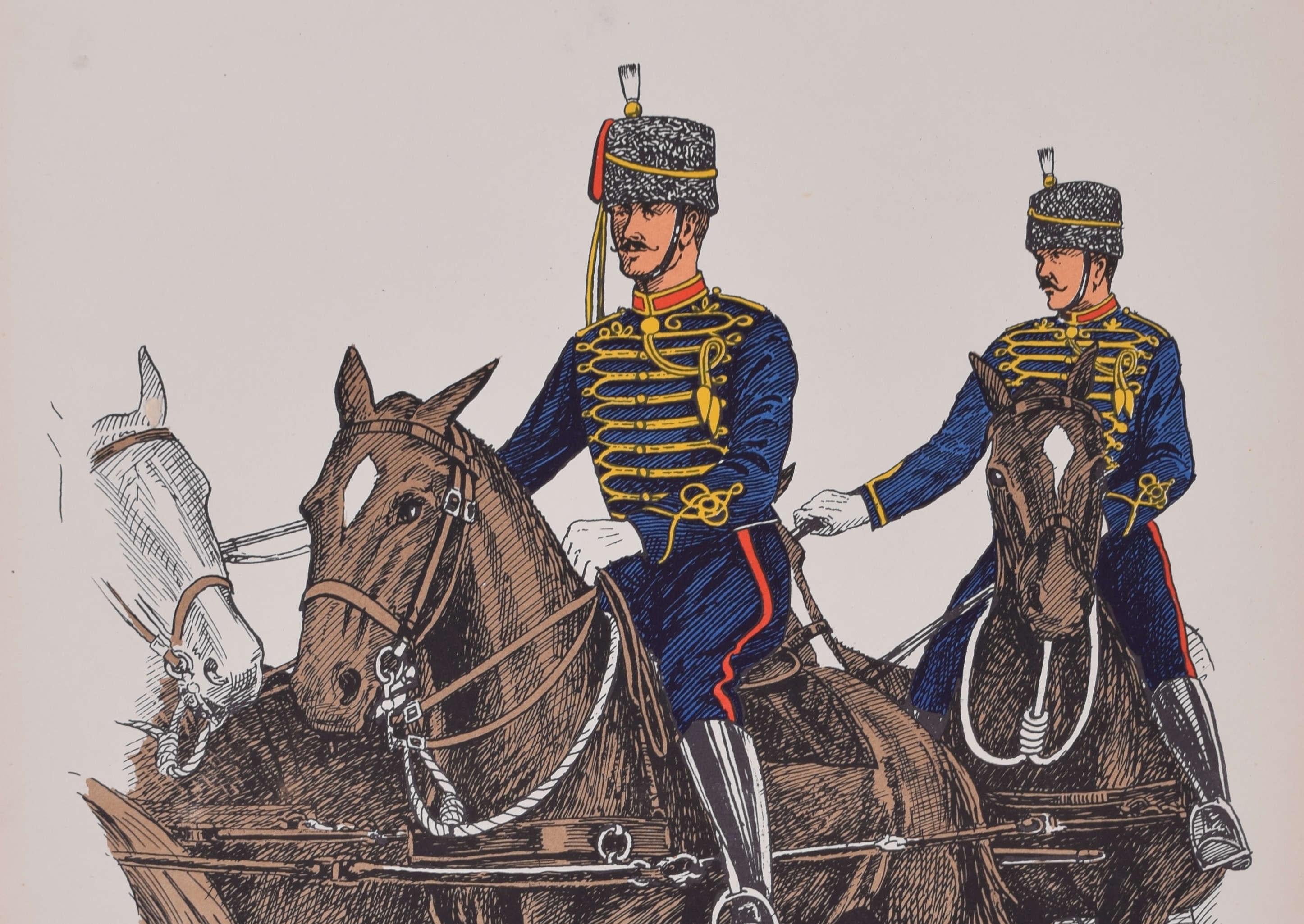 Royal Horse Artillery Drivers Institute of Army Education Uniform-Lithographie – Print von Unknown
