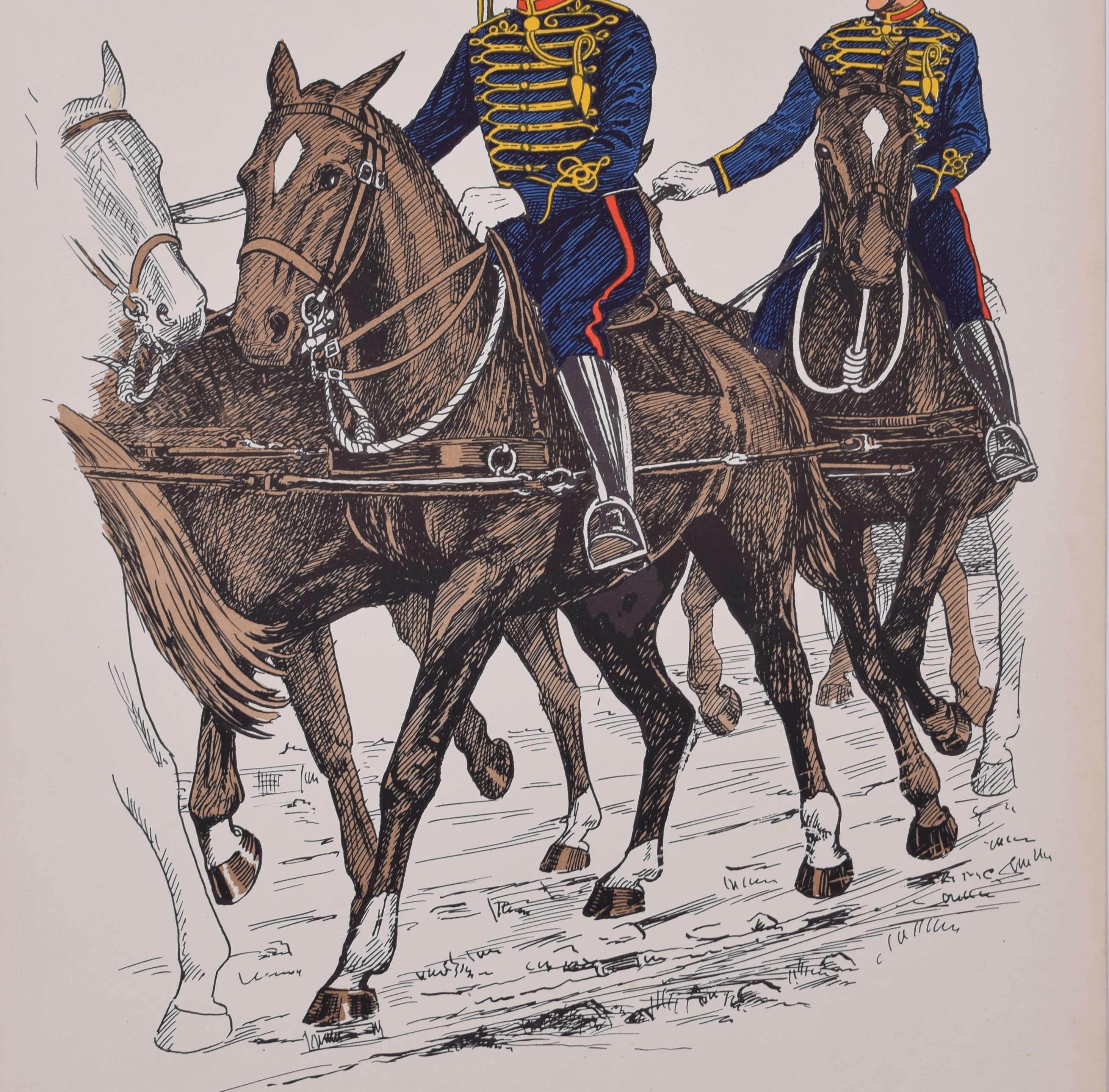 Uniform der Royal Horse Artillery Drivers 1900
Lithographie
50 x 31 cm

Produziert für das Institute of Army Education. Gedruckt für das HM Stationery Office von I A Limited, Southall 51.

Diese Plakate wurden vom Institut für Armeeerziehung