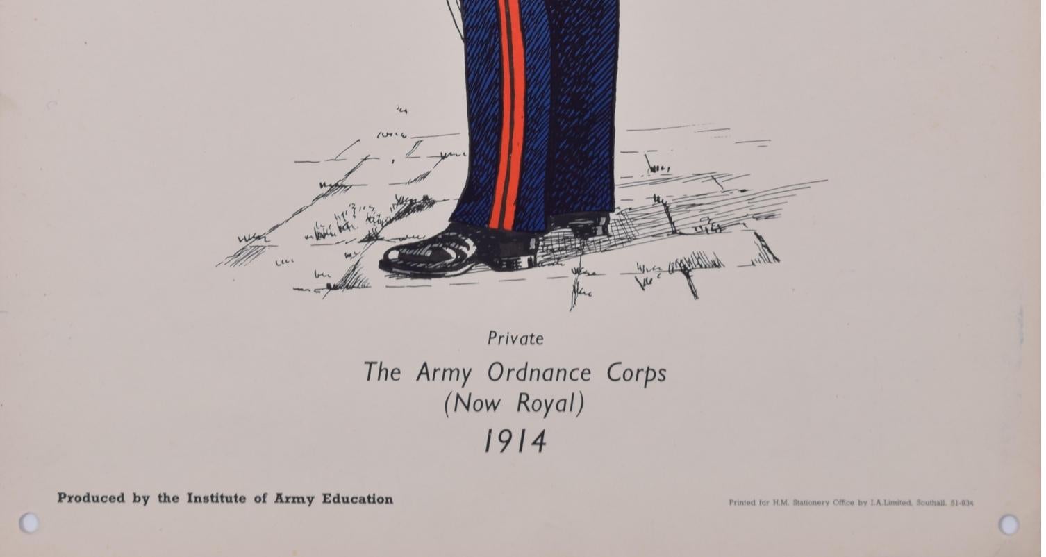 Royal Logistics Corps Institute of Army Education Militäruniform-Lithographie im Angebot 1