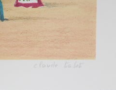 Rue de Castiglione, Folk Art Lithograph by Claude Tabet