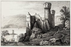 Antique Ruins of Erenfels - Lithograph - 19th Century