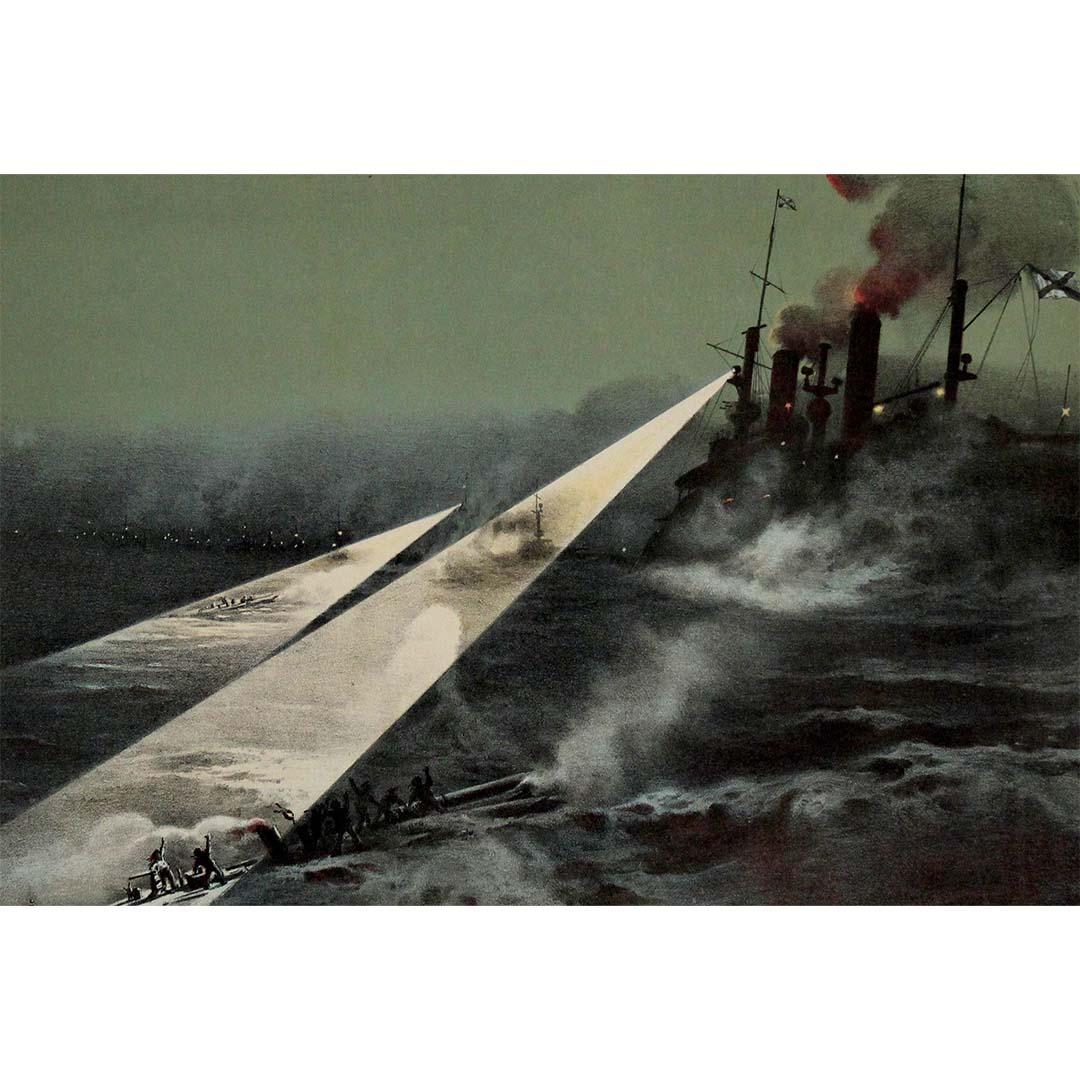 Russo-Japanese War Our torpedoes attack Russian fleet at Port Arthur For Sale 1