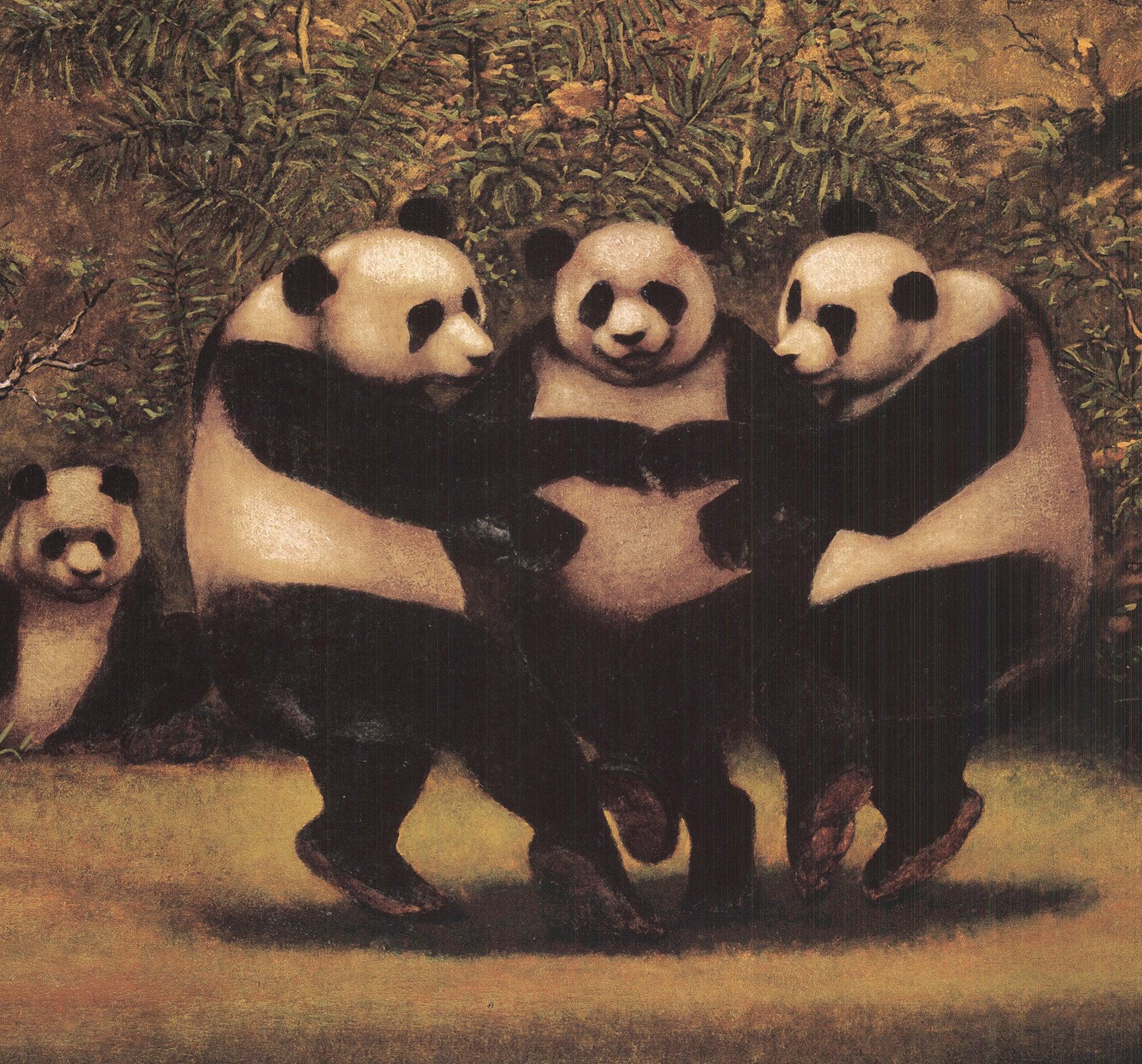 R.V. Schwedler 'The Pandas Dance' 2000- Offset Lithograph 1