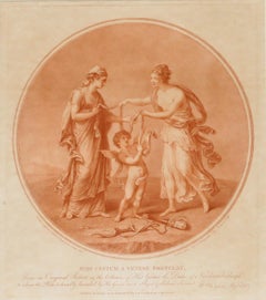 Ryland después de Kauffman - Grabado Stipple, Juno tomando prestado el Cestus de Venus