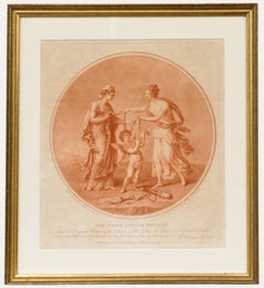 Ryland después de Kauffman - Grabado Stipple, Juno tomando prestado el Cestus de Venus