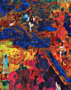 Poster di viaggio originale d'epoca della Sabena Belgian World Airlines per l'Africa